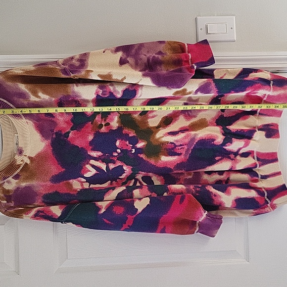 Natural Life Multicolor Tie-Dye Sweater Size L/XL 100% Cotton - Picture 3 of 5